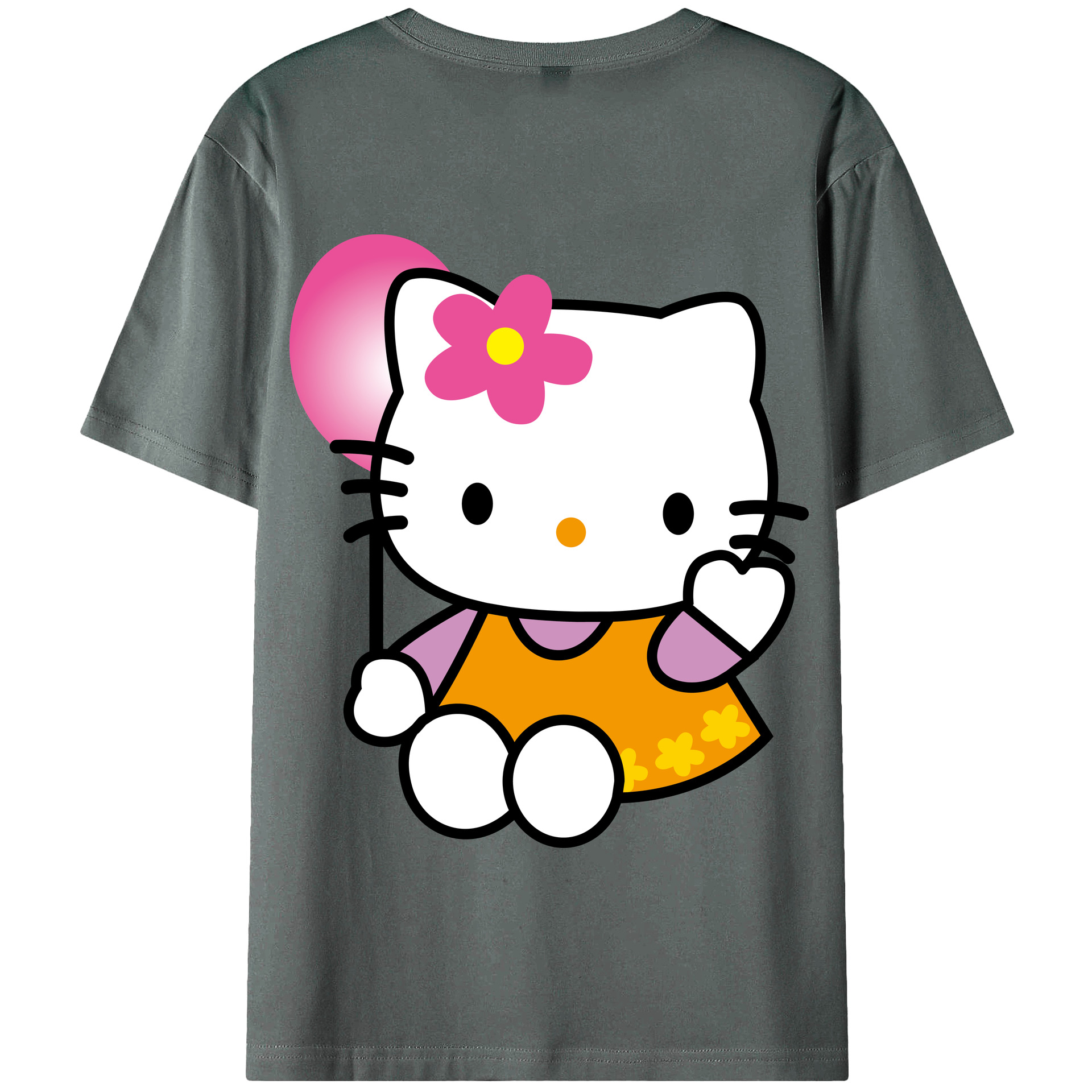 （画像用） Hello Kitty ハローキティ 綿100％半袖Tシャツ（背面プリント）